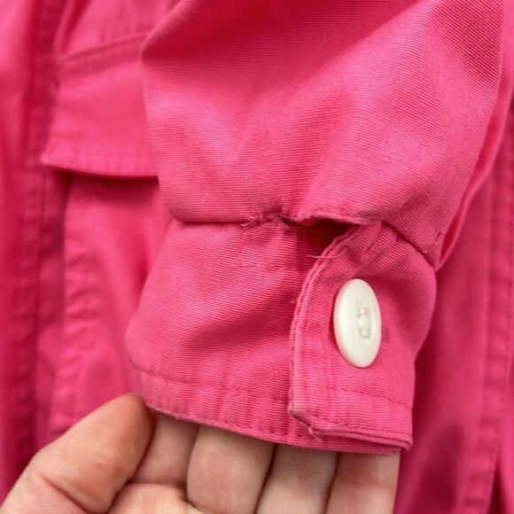 Vintage 80s Be in the Current Seen Hot Pink Lightweight Preppy Jacket Small - Picture 11 of 15